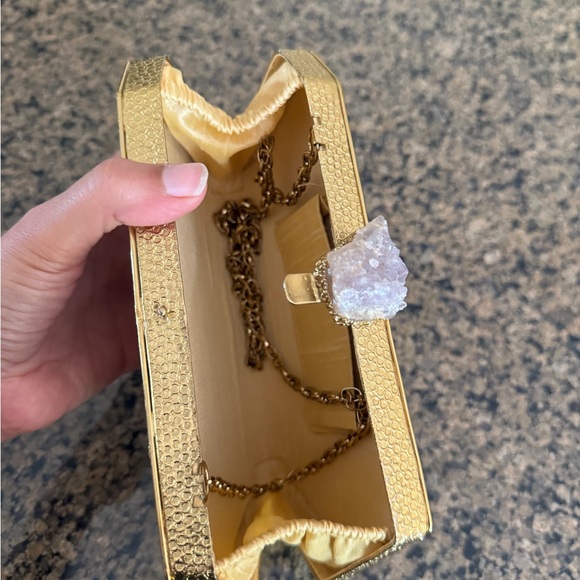 Elegant Gold Geometric Clutch